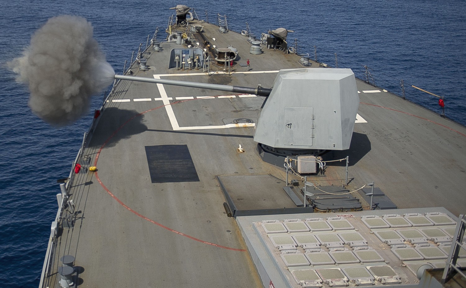 ddg-87 uss mason arleigh burke class guided missile destroyer gun fire exercise 22