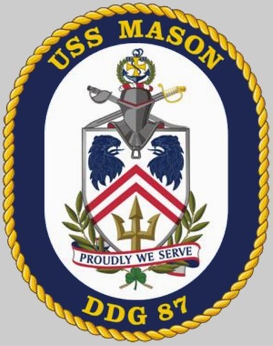 ddg-87 uss mason insignia crest patch badge arleigh burke class guided missile destroyer us navy 02x