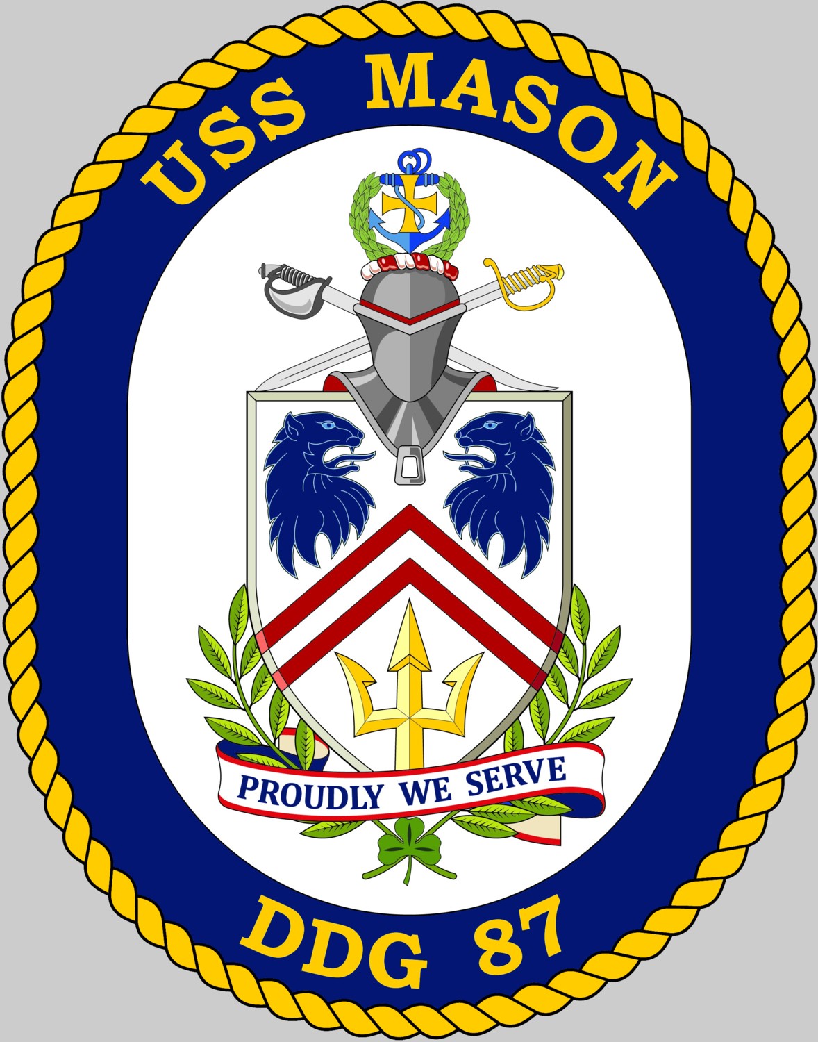 ddg-87 uss mason insignia crest patch badge arleigh burke class guided missile destroyer 03c