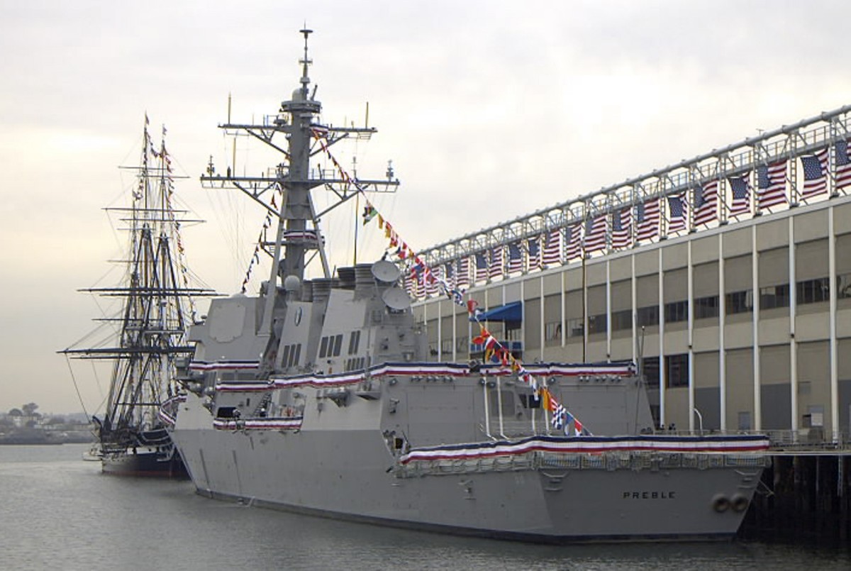 ddg-88 uss preble arleigh burke class guided missile destroyer commissioning boston massachusetts 2002