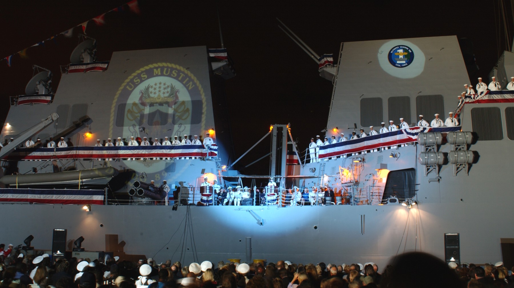 ddg-89 uss mustin arleigh burke class guided missile destroyer aegis commissioning ceremony san diego 2003