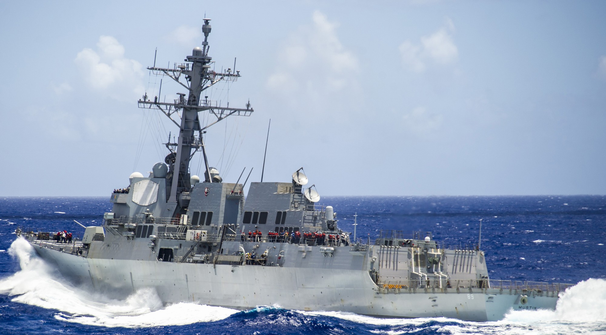 ddg-89 uss mustin arleigh burke class guided missile destroyer aegis exercise multi sail japan 45