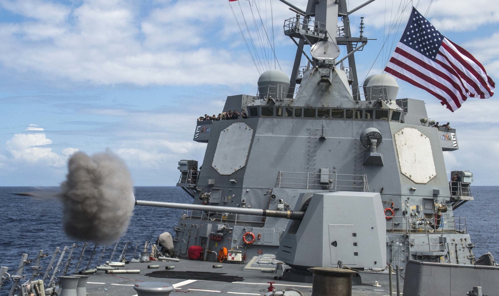 ddg-89 uss mustin arleigh burke class guided missile destroyer aegis mk.45 gun fire exercise 54