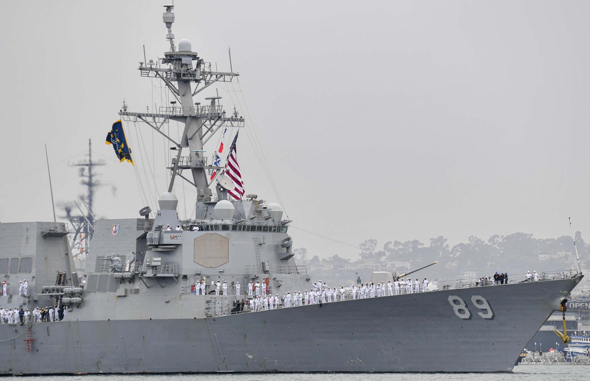 ddg-89 uss mustin arleigh burke class guided missile destroyer aegis returning san diego california 88