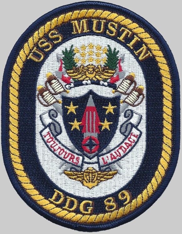 ddg-89 uss mustin insignia crest patch badge arleigh burke class guided missile destroyer us navy 02p