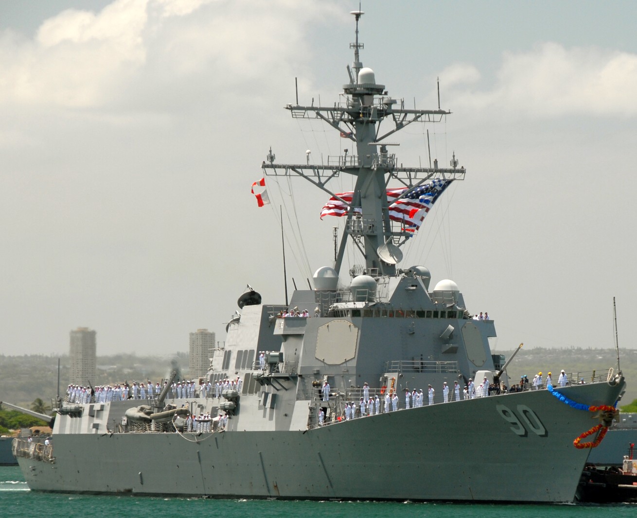 ddg-90 uss chafee arleigh burke class guided missile destroyer returning pearl harbor hawaii 17