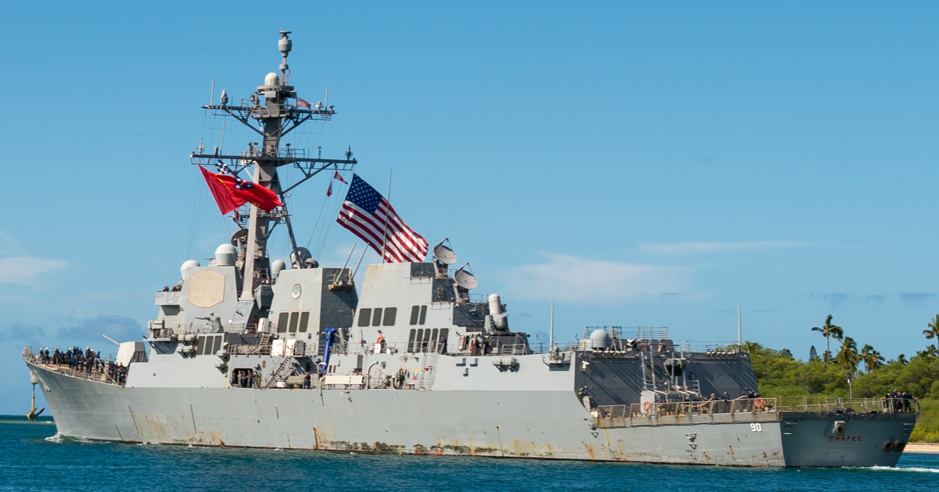 ddg-90 uss chafee arleigh burke class guided missile destroyer pearl harbor hickam hawaii rimpac 73