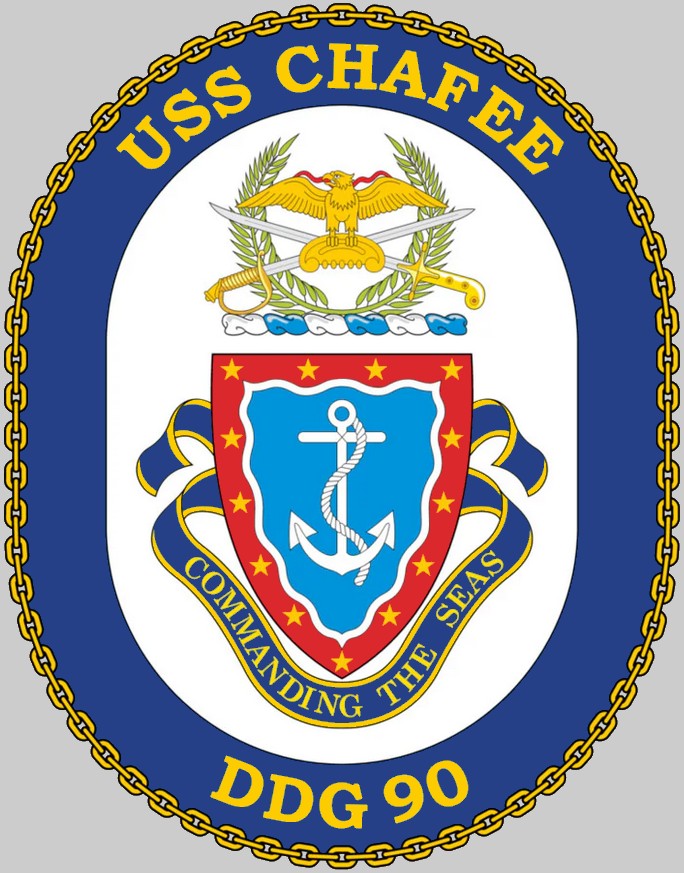 ddg-90 uss chafee insignia crest patch badge arleigh burke class guided missile destroyer san diego 02x