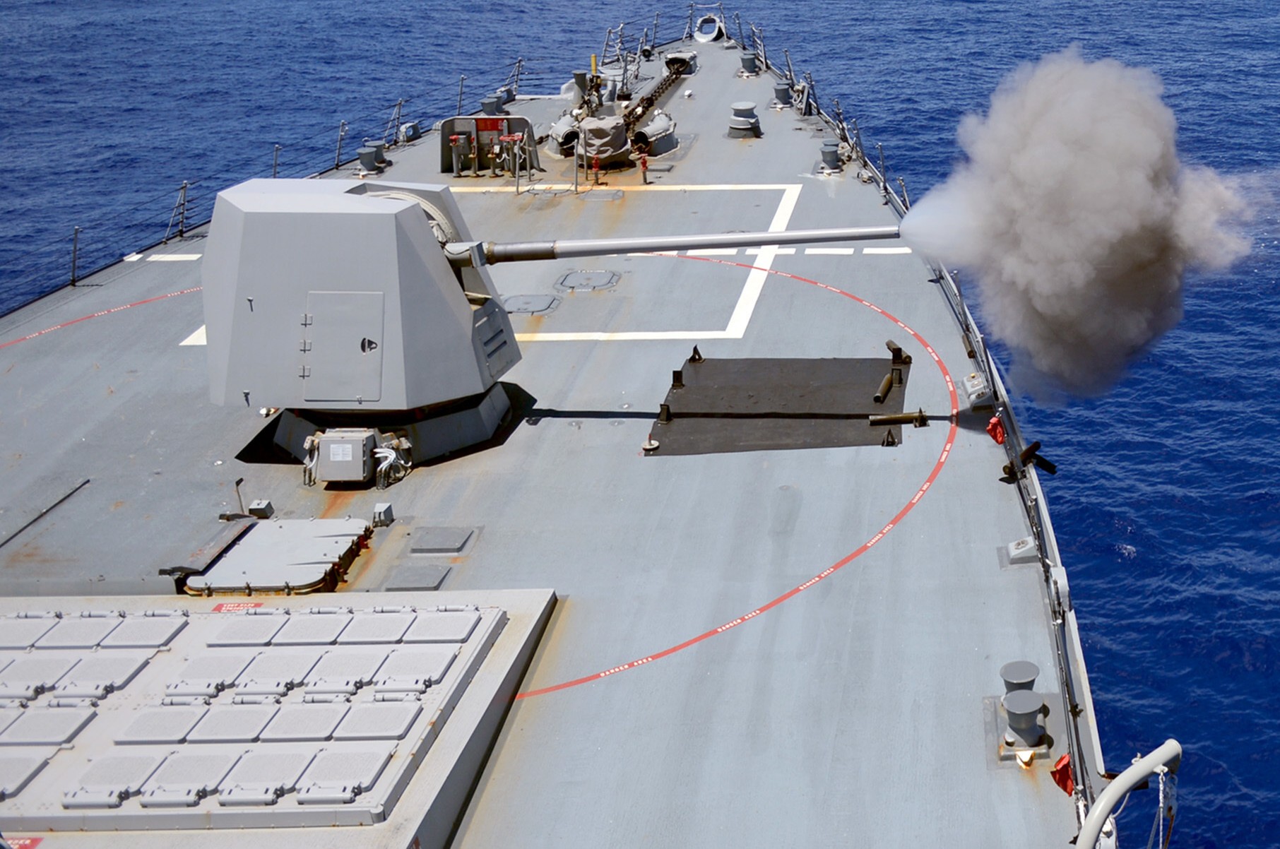 ddg-92 uss momsen arleigh burke class guided missile destroyer mk.45 gun fire exercise 37