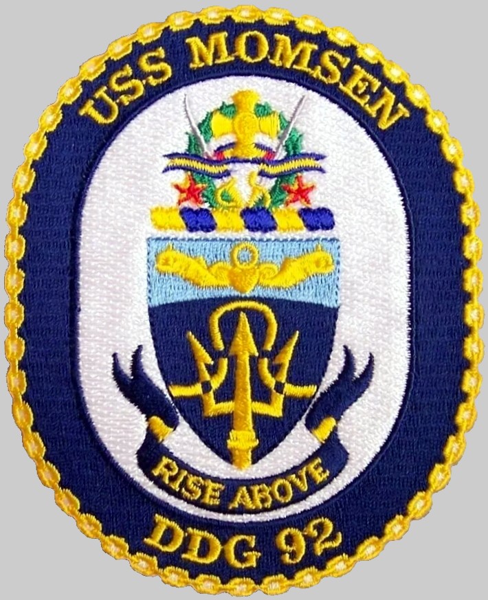 ddg-92 uss momsen insignia crest patch badge arleigh burke class guided missile destroyer 02p