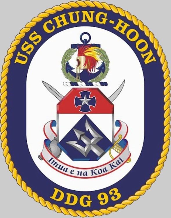 ddg-93 uss chung-hoon insignia crest patch badge arleigh burke class guided missile destroyer us navy 02x