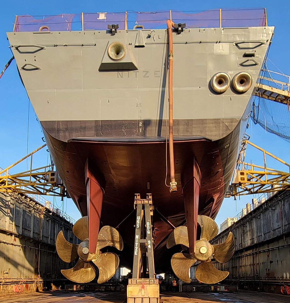 ddg-94 uss nitze arleigh burke class guided missile destroyer dry dock bae systems norfolk 95