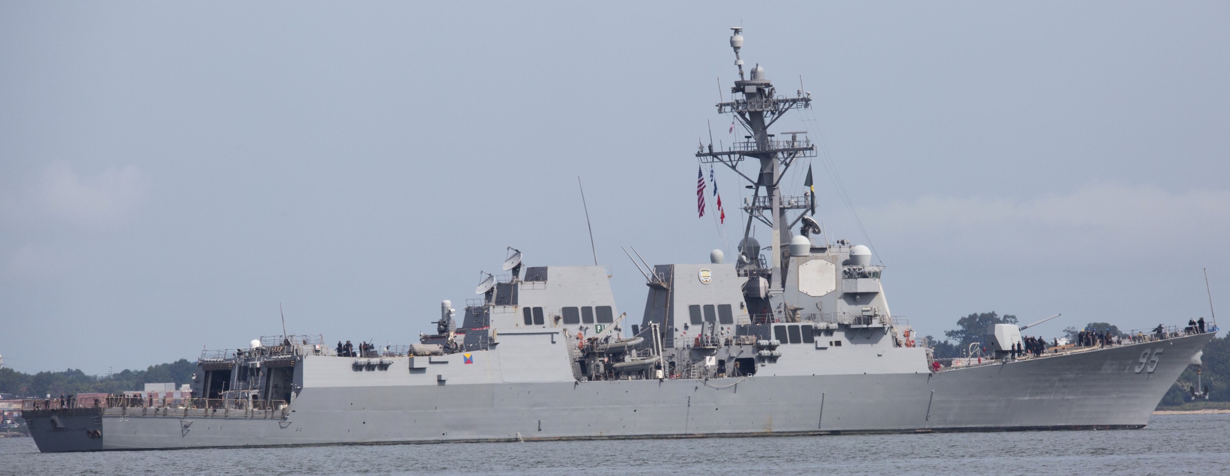 ddg-95 uss james e. williams arleigh burke class guided missile destroyer us navy departing norfolk virginia 2019