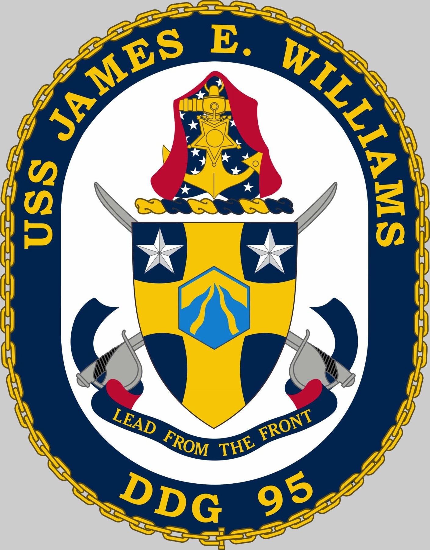 ddg-95 uss james e. williams insignia crest patch badge arleigh burke class guided missile destroyer 02x