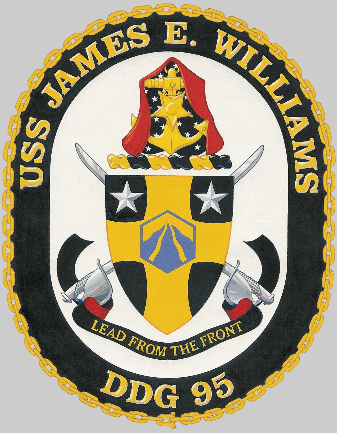 ddg-95 uss james e. williams insignia crest patch badge arleigh burke class guided missile destroyer 03cr