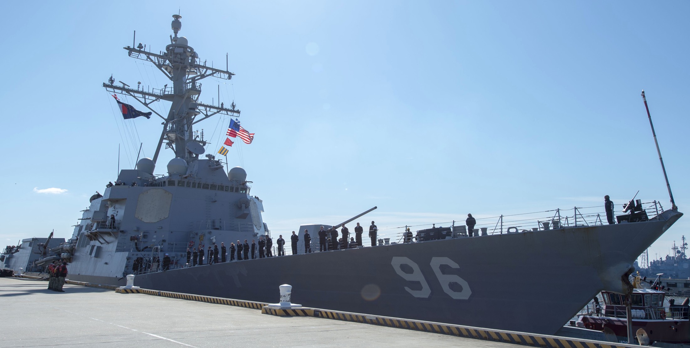 ddg-96 uss bainbridge arleigh burke class guided missile destroyer aegis us navy departing norfolk 44