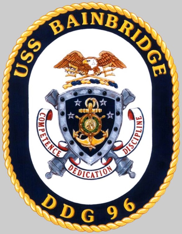 ddg-96 uss bainbridge insignia crest patch badge arleigh burke class guided missile destroyer us navy 02x