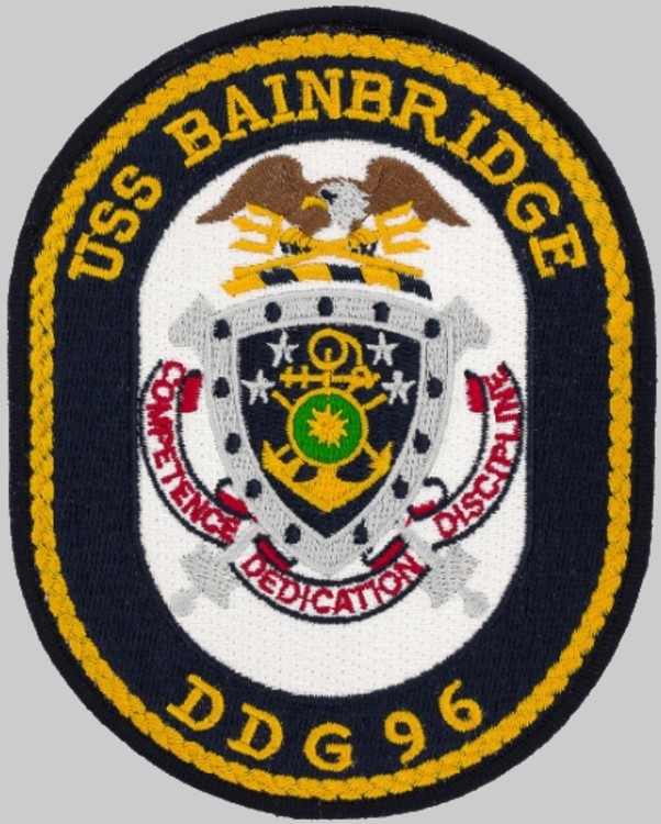 ddg-96 uss bainbridge insignia crest patch badge arleigh burke class guided missile destroyer us navy 02p