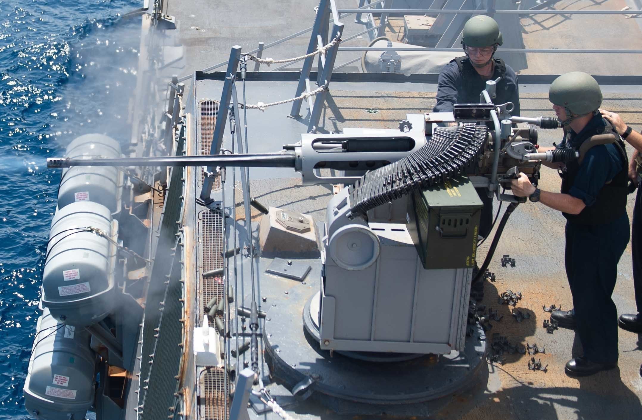 ddg-99 uss farragut arleigh burke class guided missile destroyer aegis us navy mk.38 machine gun system 50