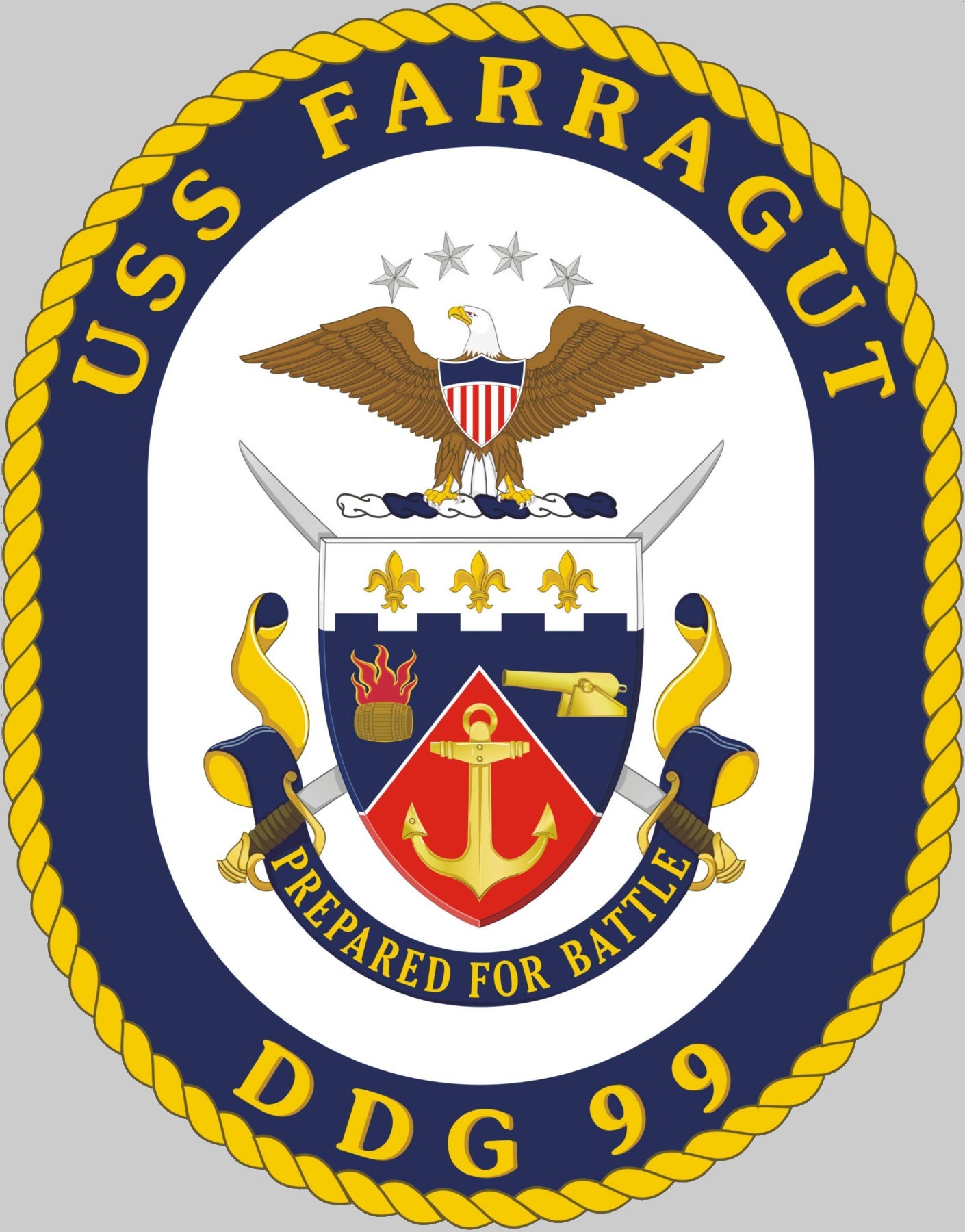 ddg-99 uss farragut insignia crest patch badge arleigh burke class guided missile destroyer aegis us navy 02x