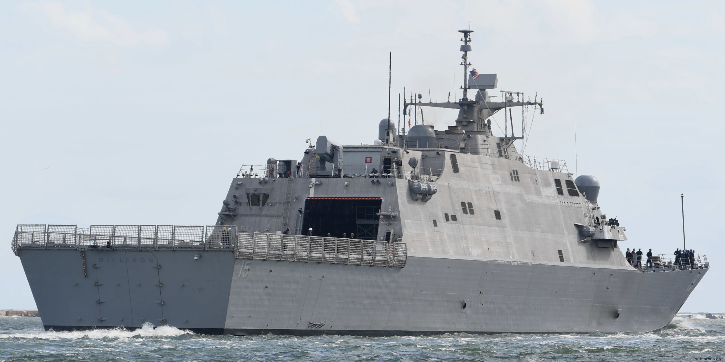 lcs-15 uss billings freedom class littoral combat ship us navy22 departing mayport hurricane dorian