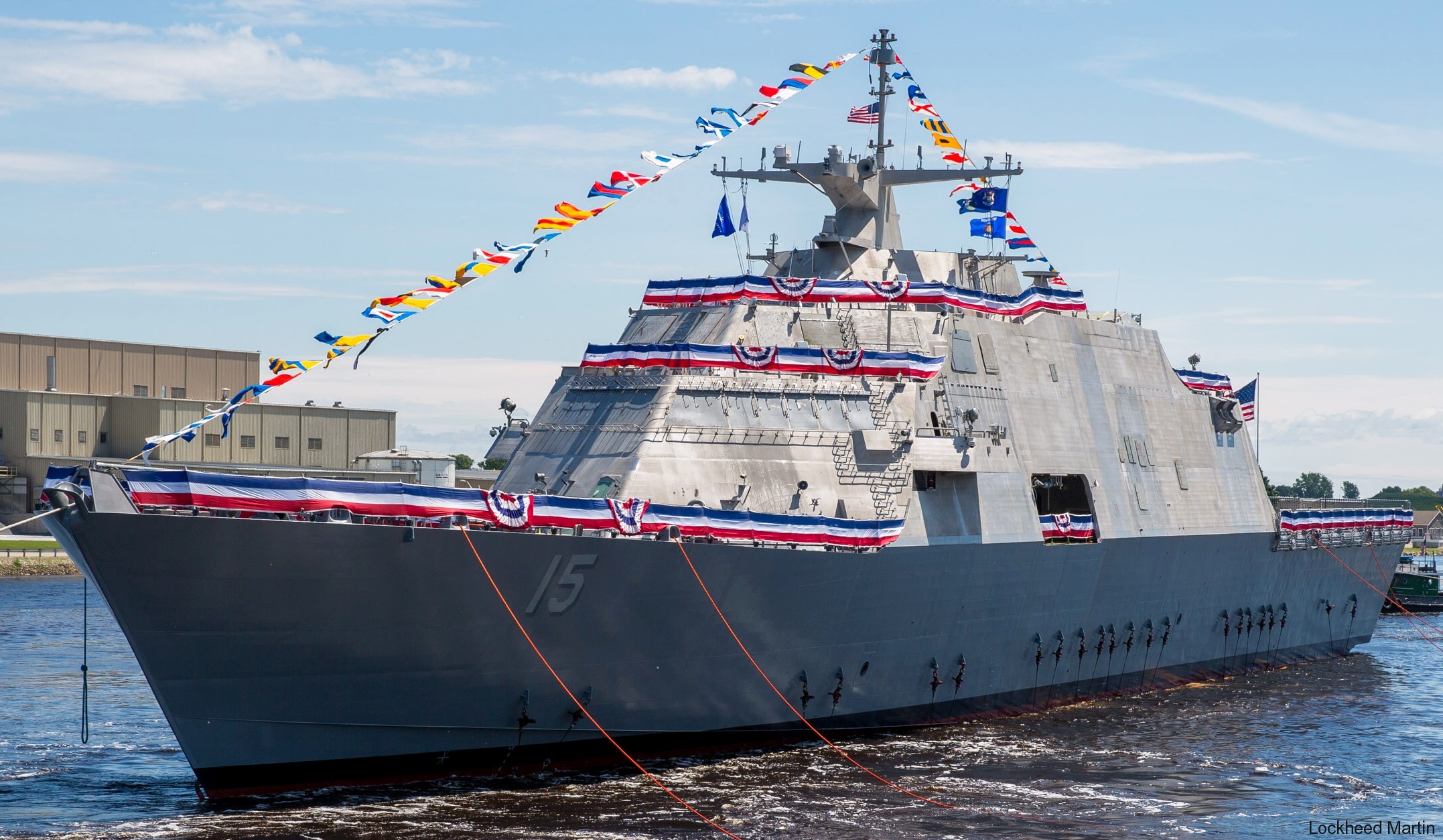 lcs-15 uss billings freedom class littoral combat ship us navy 51 christening launching