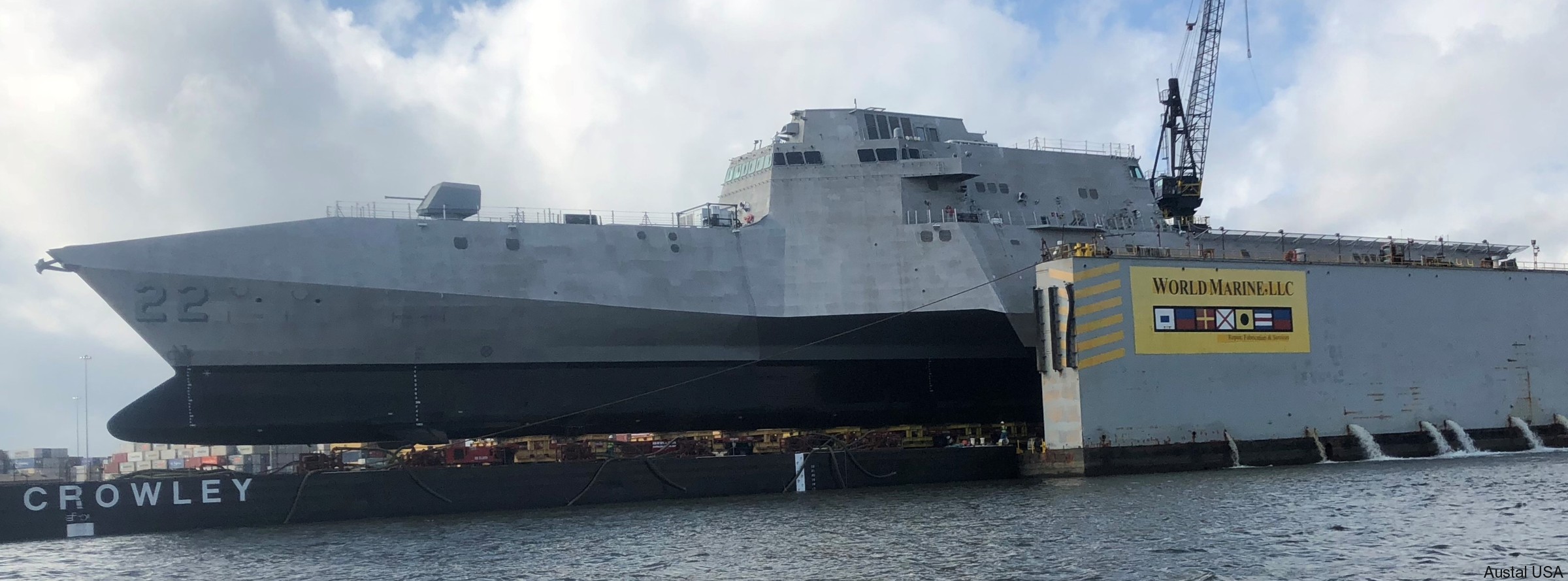 lcs-22 uss kansas city independence class littoral combat ship us navy 10 roll out launching austal mobile alabama
