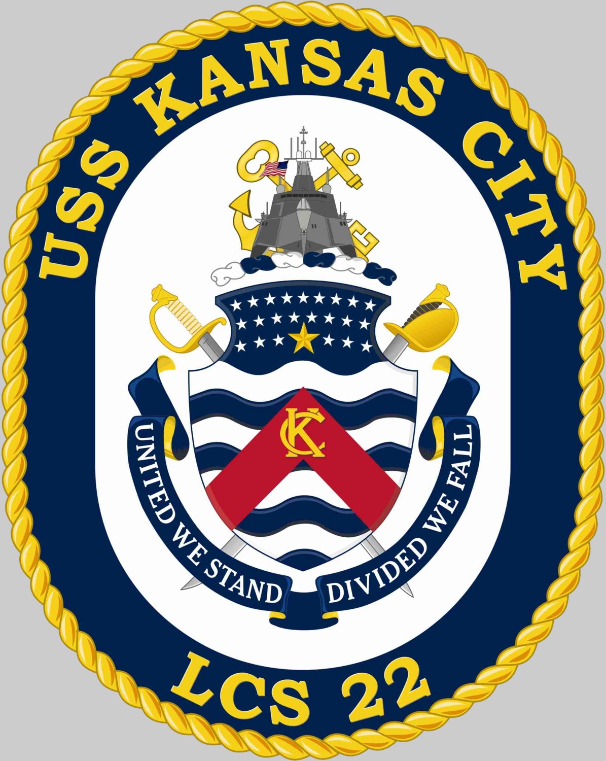 lcs-22 uss kansas city insignia crest patch badge littoral combat ship us navy 02x