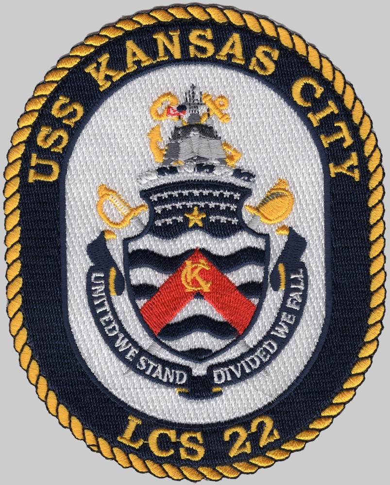 lcs-22 uss kansas city insignia crest patch badge littoral combat ship us navy 02p