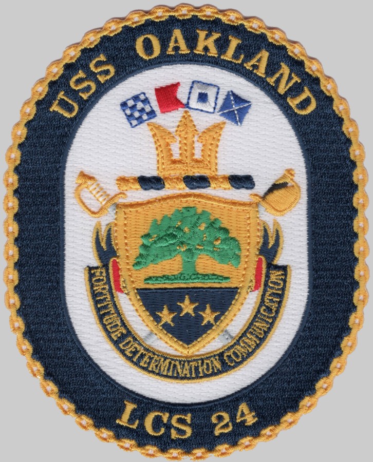 lcs-24 uss oakland crest insignia patch badge independence class littoral combat ship us navy 02p