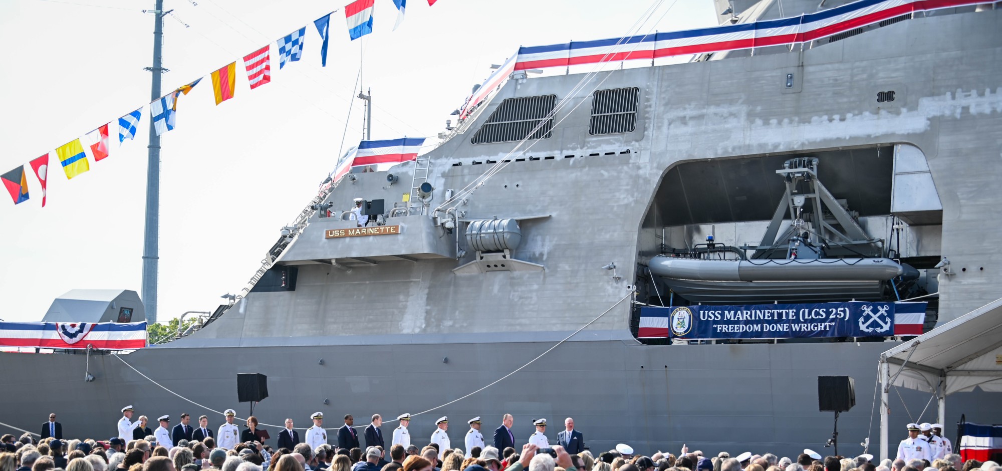 lcs-25 uss marinette freedom class littoral combat ship commissioning menominee michigan 2023 24