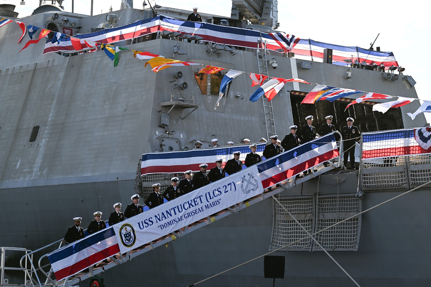 lcs-27 uss nantucket freedom class littoral combat ship commissioning ceremony boston 2024 19