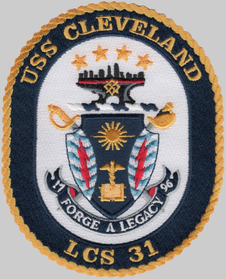 lcs-31 uss cleveland crest insignia patch badge freedom class littoral combat ship us navy 02p