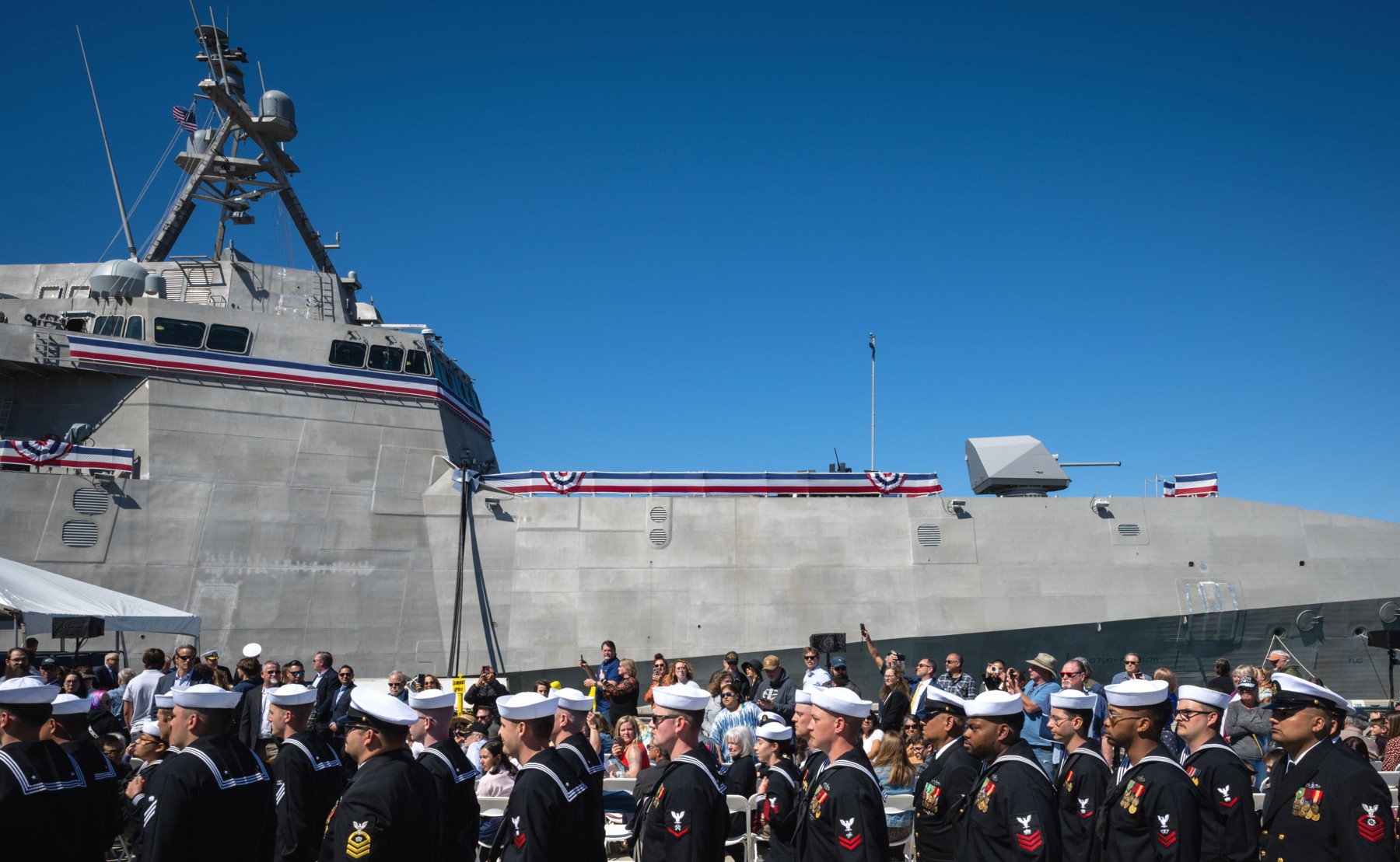 lcs-32 uss santa barbara littoral combat ship independence class commissioning naval base ventura county california 2023 06