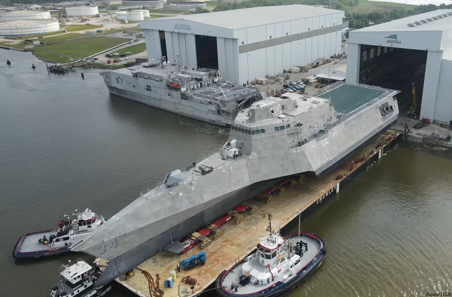 lcs-34 uss augusta littoral combat ship independence class us navy launching austal mobile alabama 03