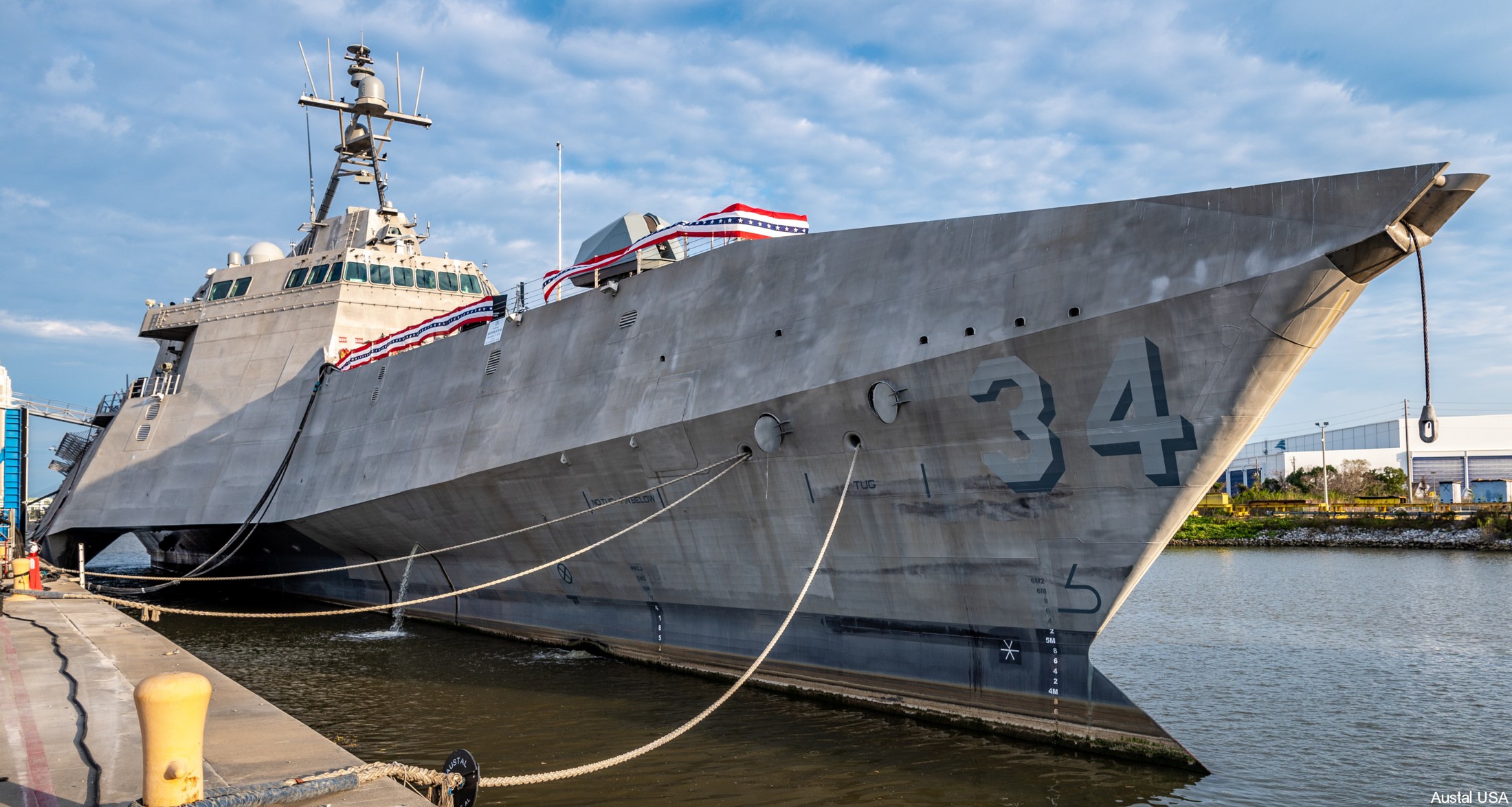 lcs-34 uss augusta littoral combat ship independence class us navy christening 11