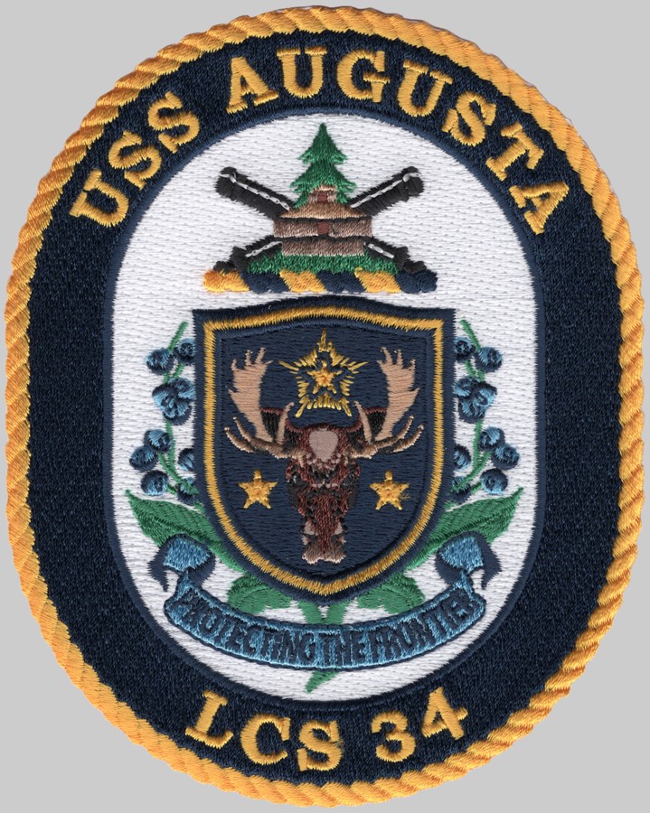 lcs-34 uss augusta insignia crest patch badge littoral combat ship independence class us navy 02p