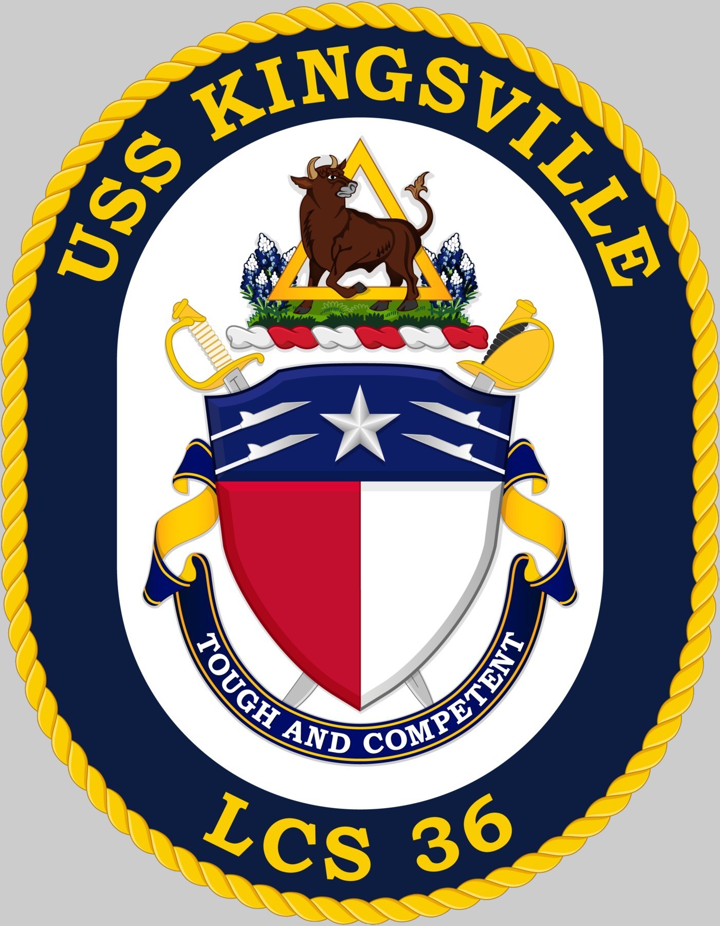 lcs-36 uss kingsville insignia crest patch badge littoral combat ship independence class us navy 02x