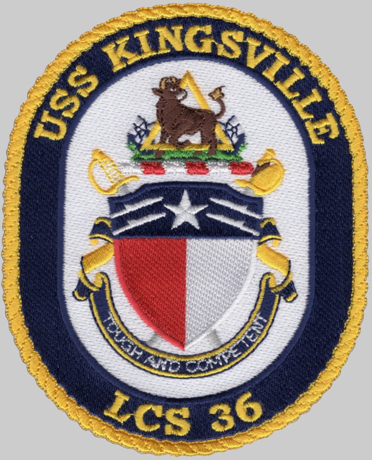 lcs-36 uss kingsville insignia crest patch badge littoral combat ship independence class 02pa