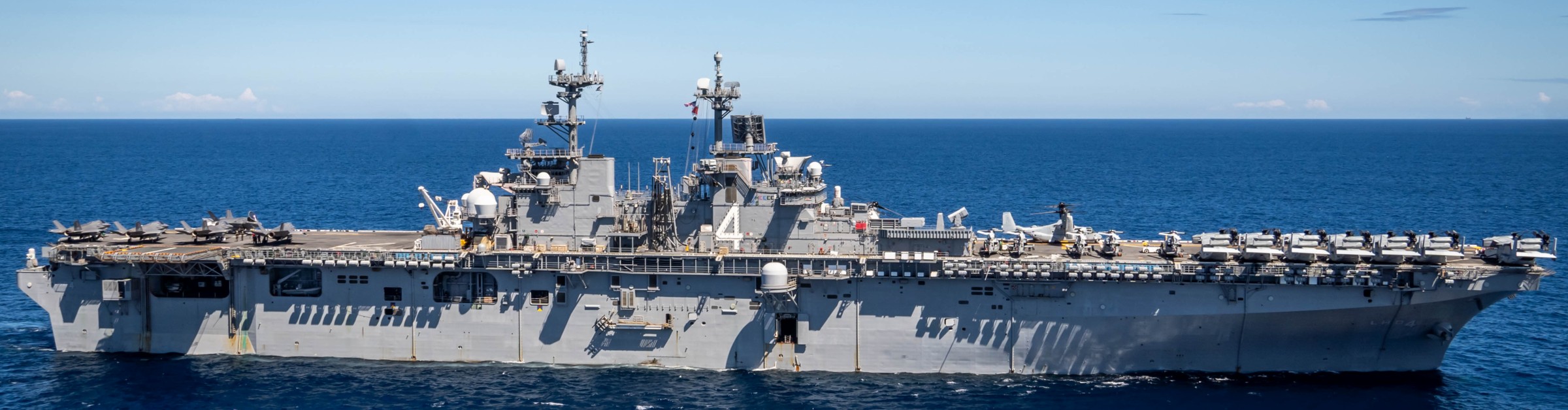 lhd-4 uss boxer wasp class amphibious assault ship landing helicopter dock vmm-165 tsushima strait 2024 172