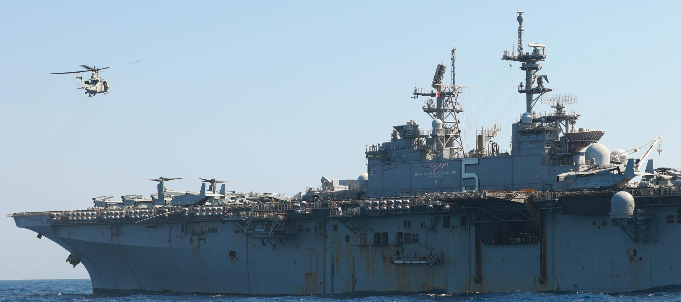 lhd-5 uss bataan wasp class amphibious assault ship dock landing helicopter vmm-162 marines 203