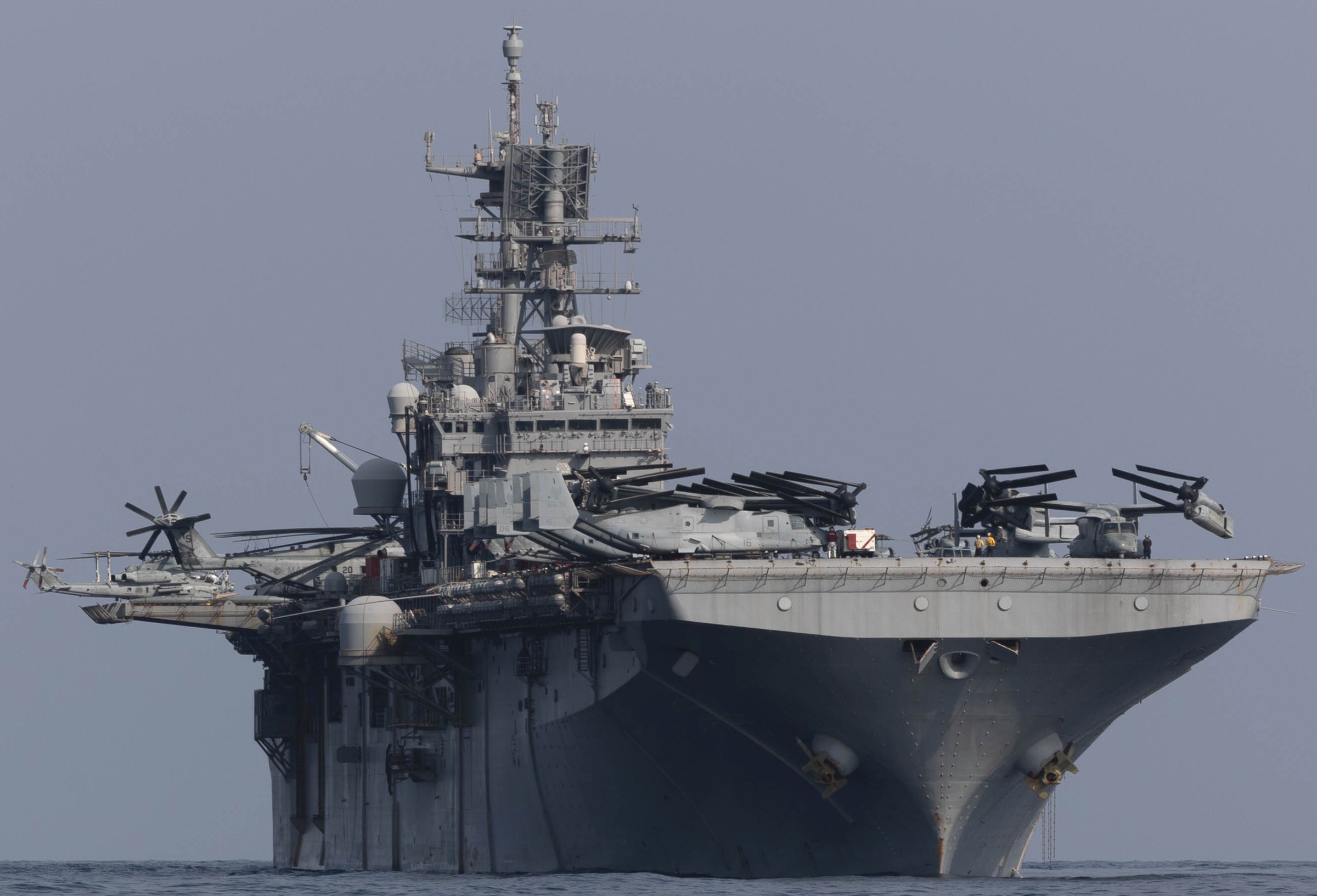 lhd-5 uss bataan wasp class amphibious assault ship dock landing helicopter vmm-162 marines 5th fleet aor 2023 204