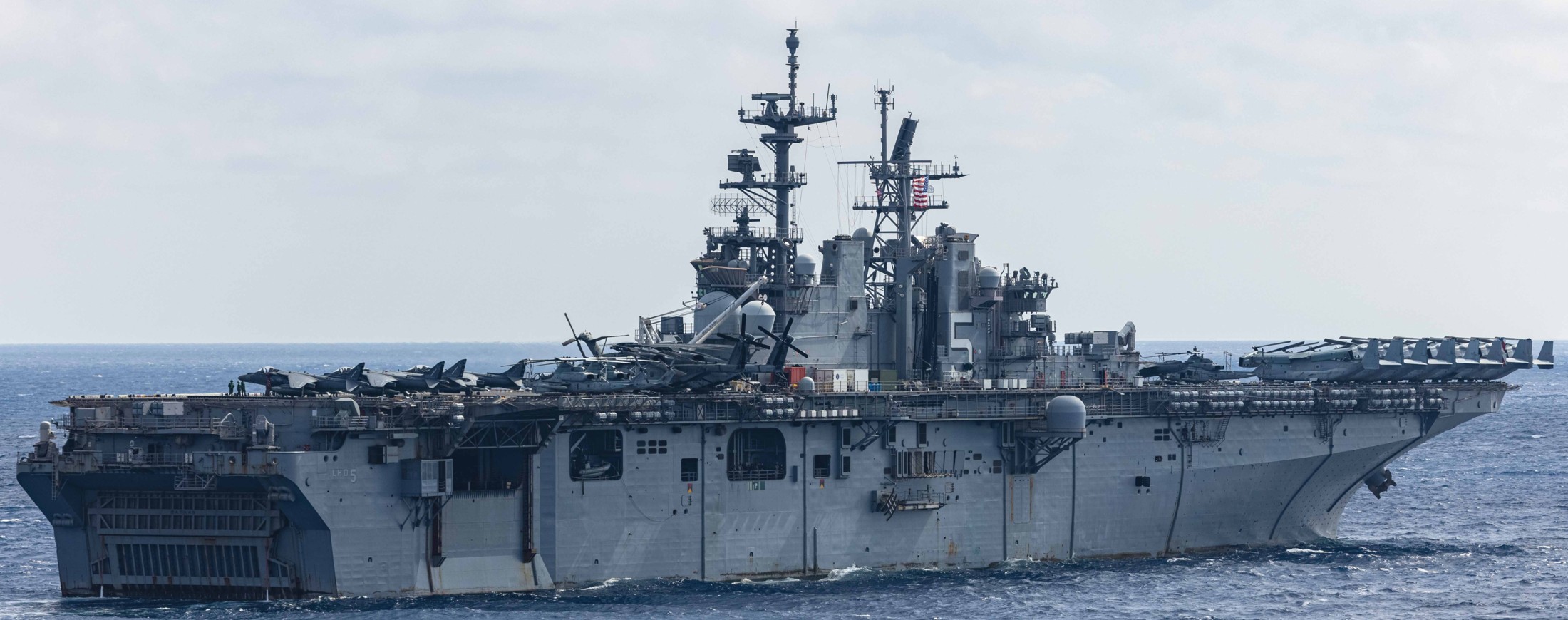 lhd-5 uss bataan wasp class amphibious assault ship dock landing helicopter vmm-162 marines mediterranean sea 212