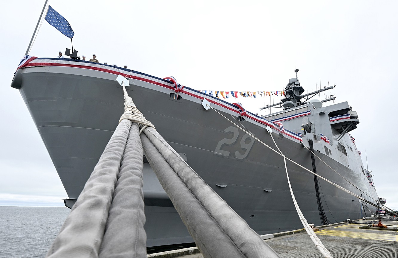 lpd-29 uss richard m. mccool san antonio class amphibious transport dock landing ship commissioning ceremony pensacola 2024 19