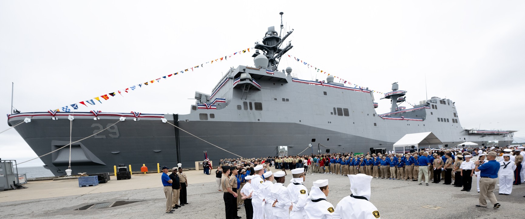 lpd-29 uss richard m. mccool san antonio class amphibious transport dock landing ship commissioning nas pensacola florida 2024 20