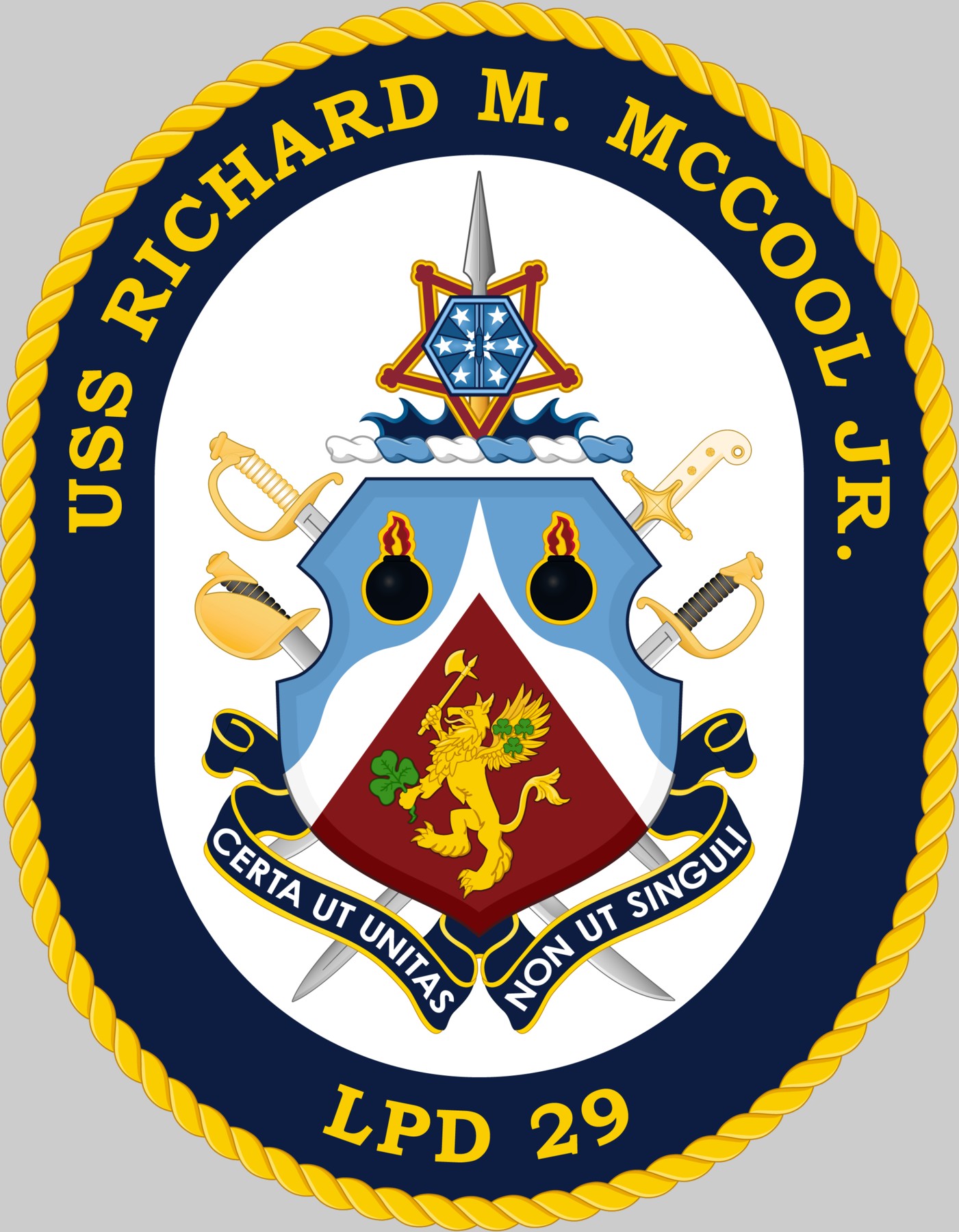 lpd-29 uss richard m. mccool insignia crest patch badge san antonio class amphibious transport dock landing ship us navy 02x