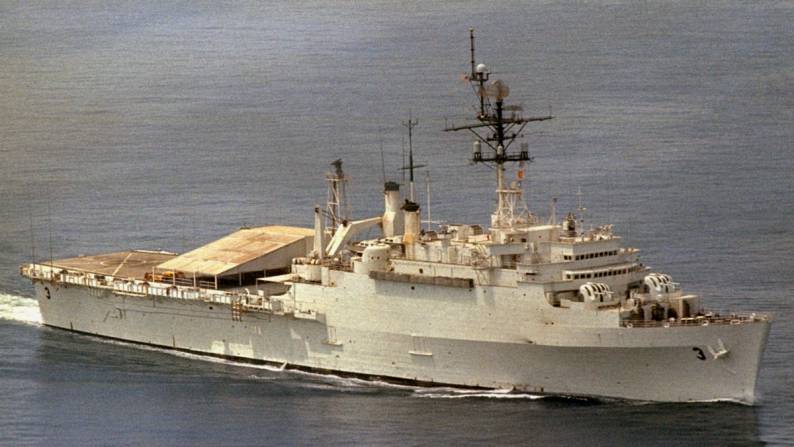 LPD AGF 3 USS La Salle underway 1975