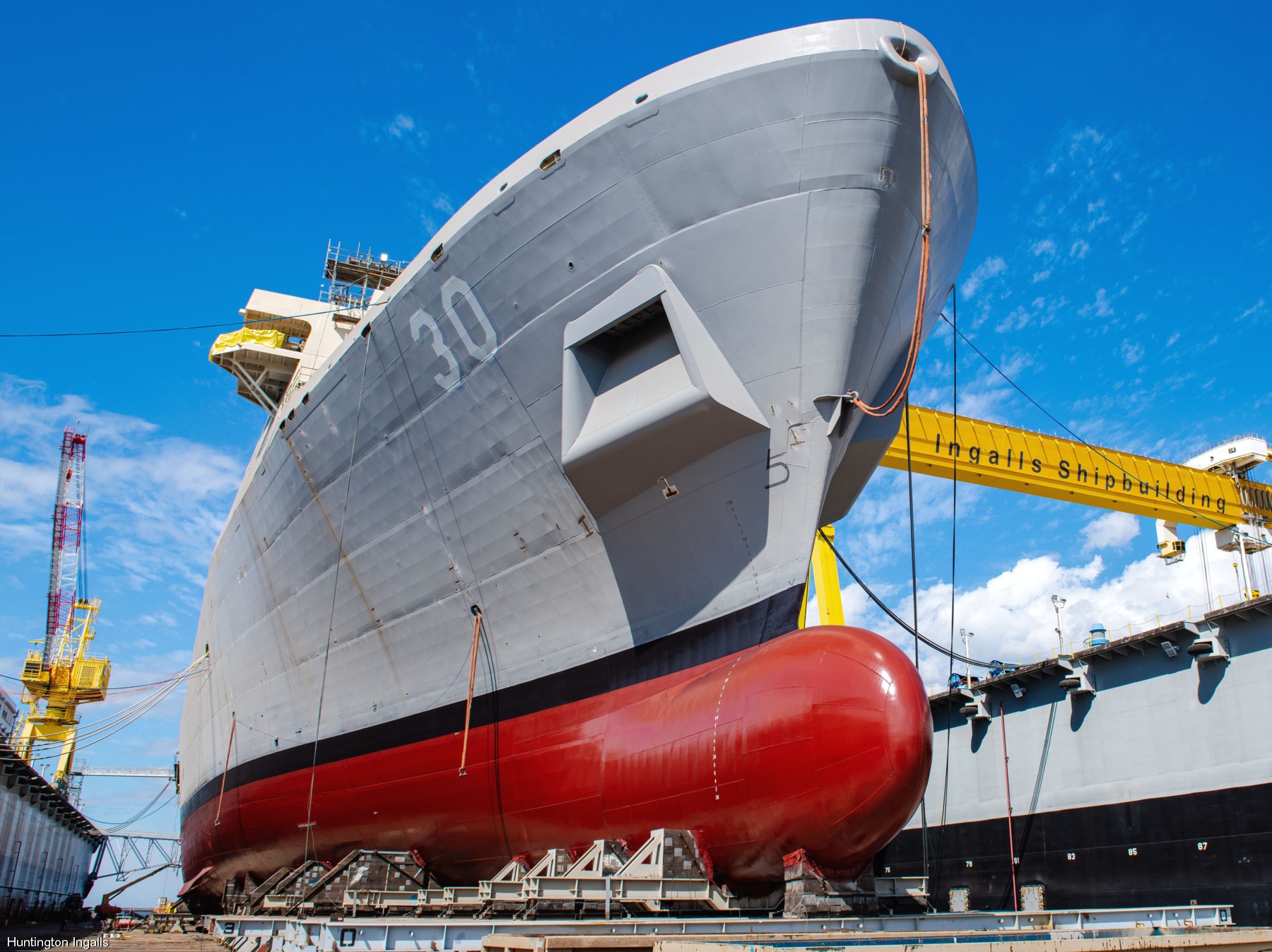 lpd-30 uss harrisburg san antonio class amphibious transport dock huntington ingalls pascagoula launch 2024 07