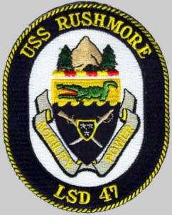 lsd 47 uss rushmore patch insignia crest badge dock landing ship us navy