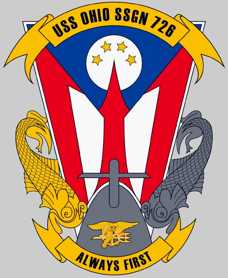 ssgn-726 uss ohio insignia crest patch guided missile submarine us navy 03x